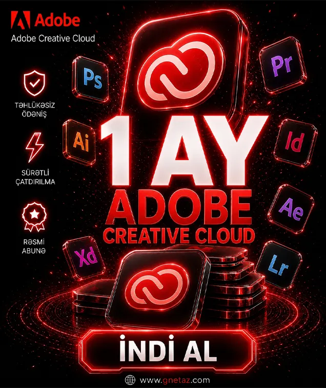 Adobe Creative Cloud (1 Aylıq)